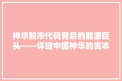 神华股市代码背后的能源巨头——详细中国神华的资本市场之路