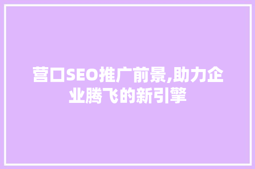 营口SEO推广前景,助力企业腾飞的新引擎