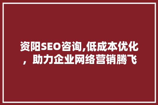 资阳SEO咨询,低成本优化，助力企业网络营销腾飞  第1张