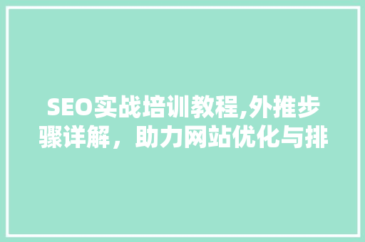 SEO实战培训教程,外推步骤详解，助力网站优化与排名提升