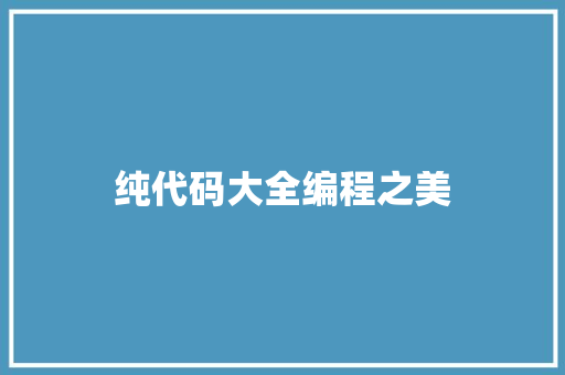 纯代码大全编程之美