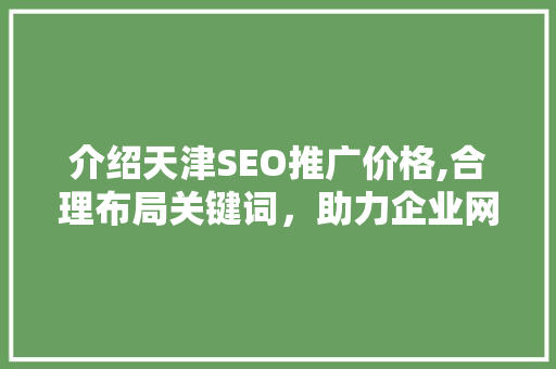 介绍天津SEO推广价格,合理布局关键词，助力企业网络营销