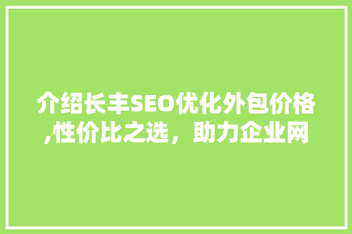 介绍长丰SEO优化外包价格,性价比之选，助力企业网络营销腾飞