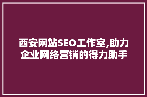 西安网站SEO工作室,助力企业网络营销的得力助手