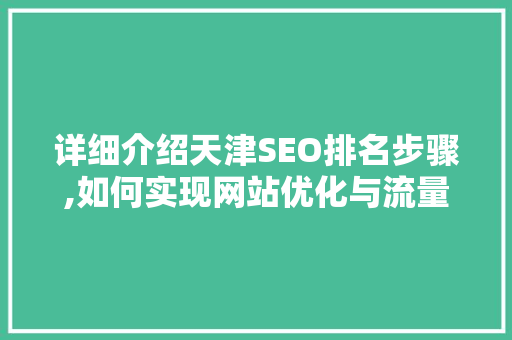 详细介绍天津SEO排名步骤,如何实现网站优化与流量提升