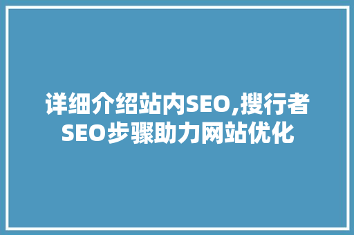 详细介绍站内SEO,搜行者SEO步骤助力网站优化