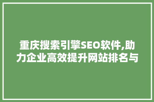 重庆搜索引擎SEO软件,助力企业高效提升网站排名与流量  第1张