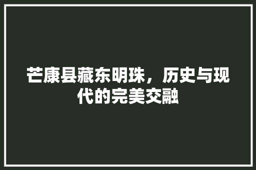 芒康县藏东明珠，历史与现代的完美交融