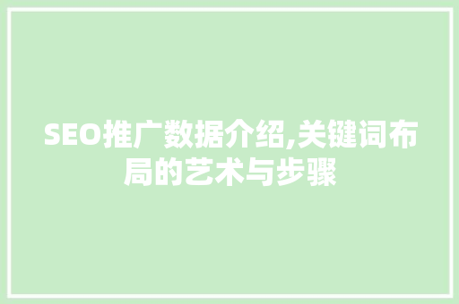 SEO推广数据介绍,关键词布局的艺术与步骤