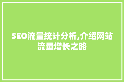 SEO流量统计分析,介绍网站流量增长之路