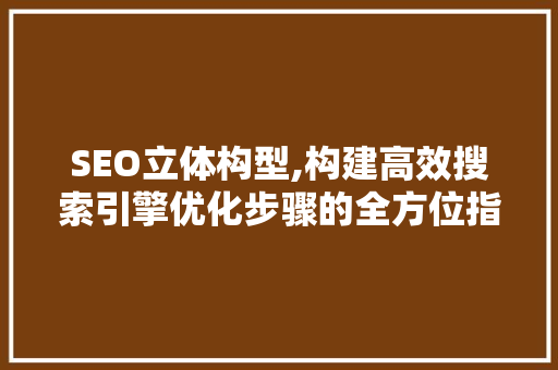 SEO立体构型,构建高效搜索引擎优化步骤的全方位指南
