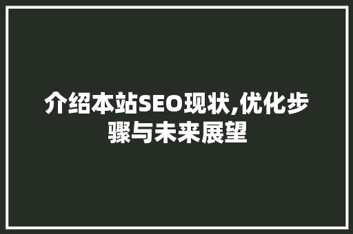 介绍本站SEO现状,优化步骤与未来展望