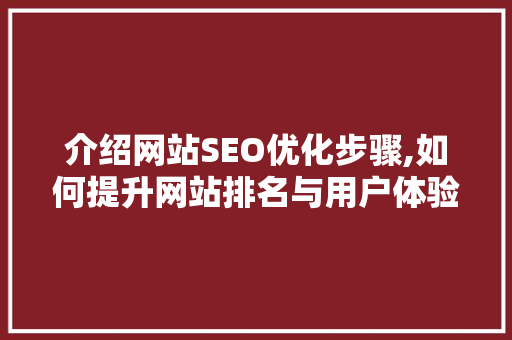 介绍网站SEO优化步骤,如何提升网站排名与用户体验