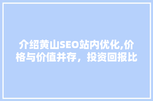 介绍黄山SEO站内优化,价格与价值并存，投资回报比分析  第1张