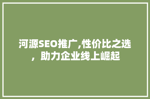 河源SEO推广,性价比之选，助力企业线上崛起