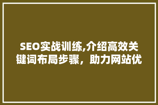 SEO实战训练,介绍高效关键词布局步骤，助力网站优化提升  第1张