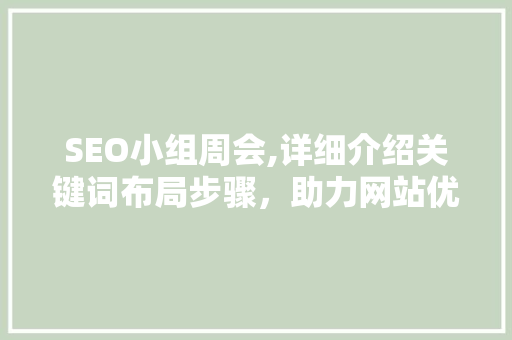 SEO小组周会,详细介绍关键词布局步骤，助力网站优化与排名提升