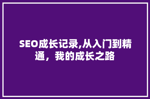 SEO成长记录,从入门到精通，我的成长之路