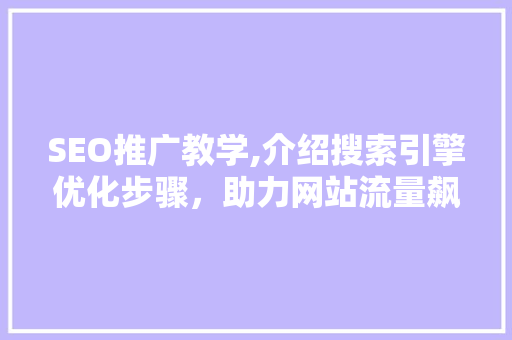 SEO推广教学,介绍搜索引擎优化步骤，助力网站流量飙升