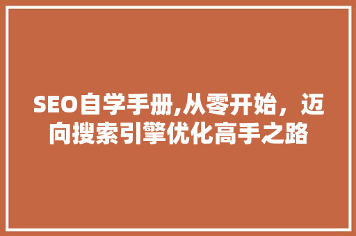 SEO自学手册,从零开始，迈向搜索引擎优化高手之路