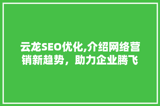 云龙SEO优化,介绍网络营销新趋势，助力企业腾飞