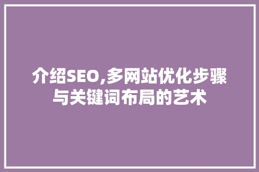 介绍SEO,多网站优化步骤与关键词布局的艺术