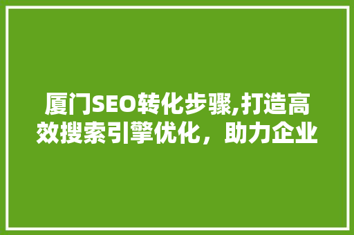 厦门SEO转化步骤,打造高效搜索引擎优化，助力企业腾飞