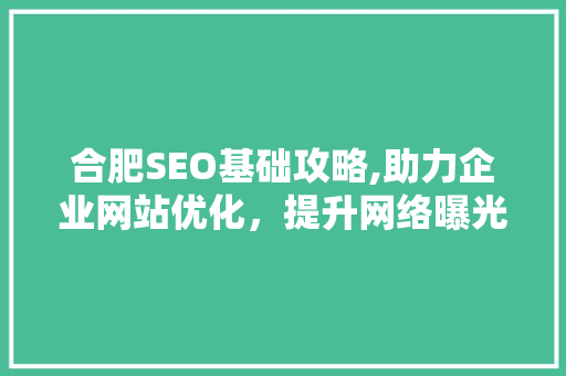 合肥SEO基础攻略,助力企业网站优化，提升网络曝光度