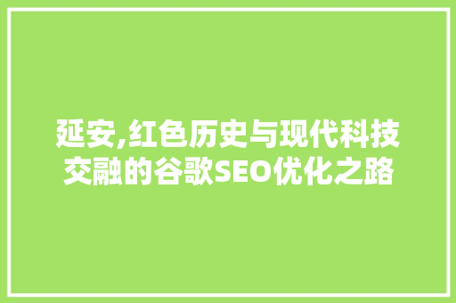 延安,红色历史与现代科技交融的谷歌SEO优化之路