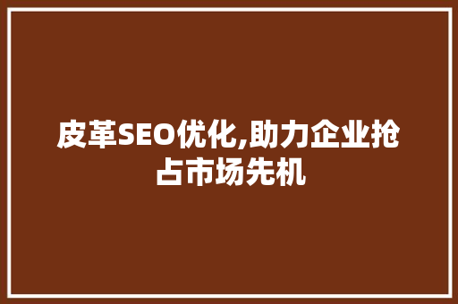 皮革SEO优化,助力企业抢占市场先机