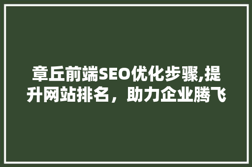 章丘前端SEO优化步骤,提升网站排名，助力企业腾飞