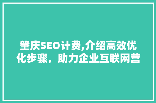 肇庆SEO计费,介绍高效优化步骤，助力企业互联网营销