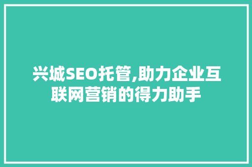 兴城SEO托管,助力企业互联网营销的得力助手