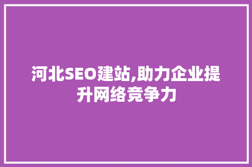 河北SEO建站,助力企业提升网络竞争力