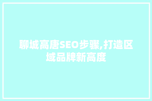 聊城高唐SEO步骤,打造区域品牌新高度