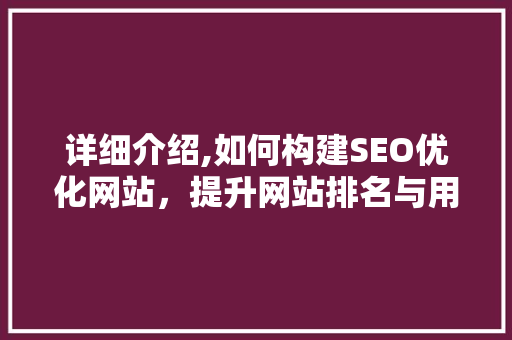 详细介绍,如何构建SEO优化网站，提升网站排名与用户体验
