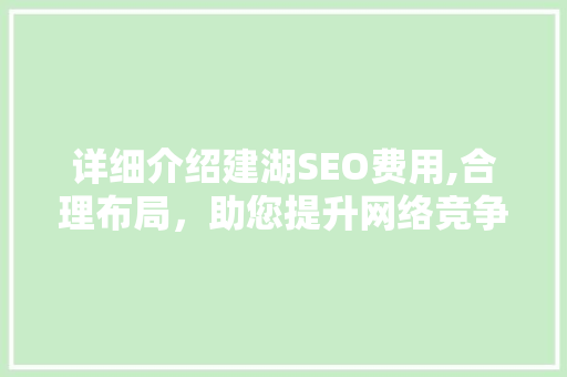 详细介绍建湖SEO费用,合理布局，助您提升网络竞争力  第1张