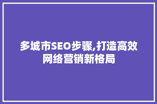 多城市SEO步骤,打造高效网络营销新格局