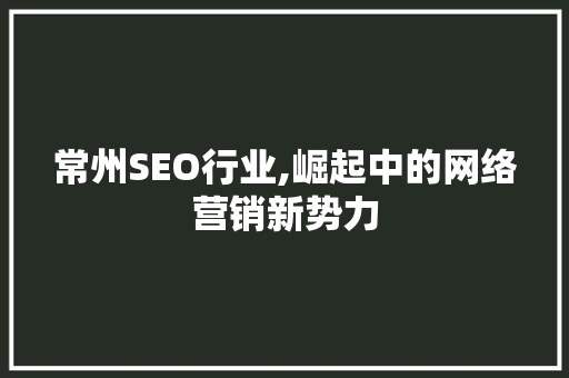 常州SEO行业,崛起中的网络营销新势力