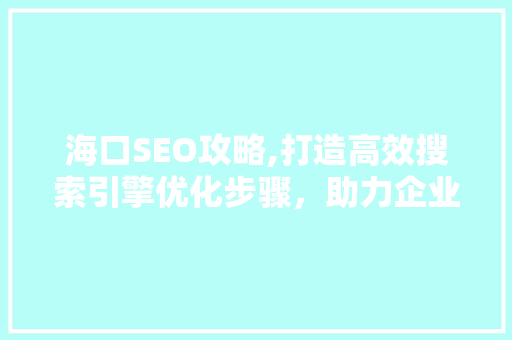 海口SEO攻略,打造高效搜索引擎优化步骤，助力企业腾飞