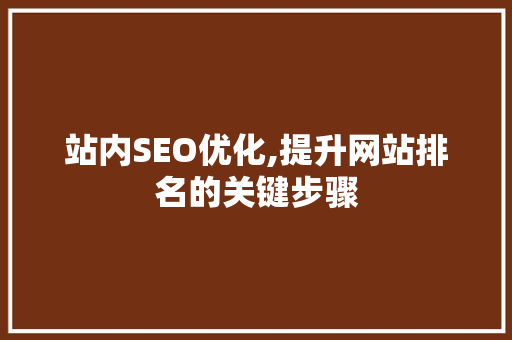 站内SEO优化,提升网站排名的关键步骤