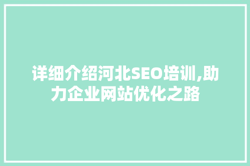 详细介绍河北SEO培训,助力企业网站优化之路