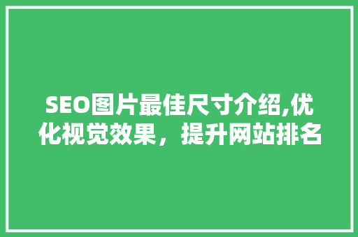 SEO图片最佳尺寸介绍,优化视觉效果，提升网站排名