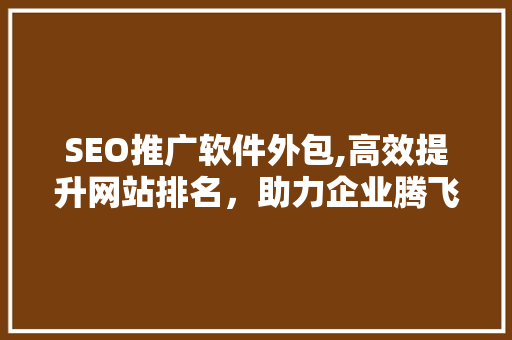 SEO推广软件外包,高效提升网站排名，助力企业腾飞