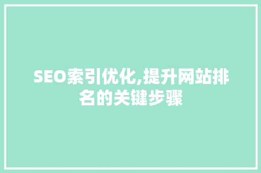 SEO索引优化,提升网站排名的关键步骤