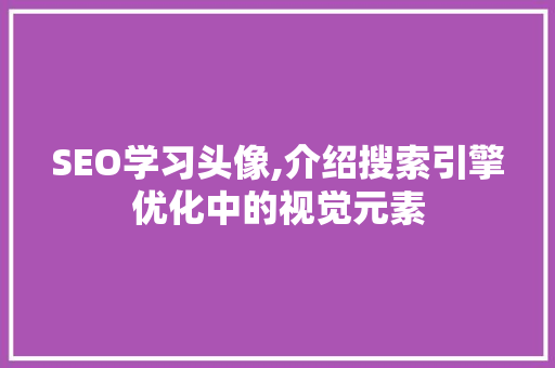SEO学习头像,介绍搜索引擎优化中的视觉元素