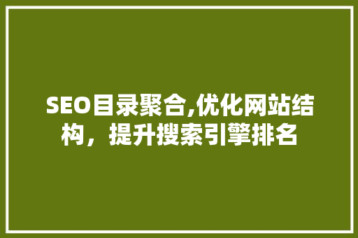 SEO目录聚合,优化网站结构，提升搜索引擎排名