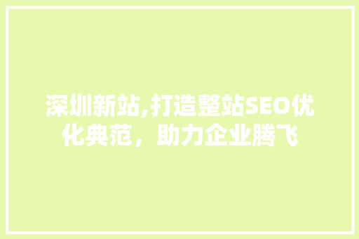 深圳新站,打造整站SEO优化典范，助力企业腾飞
