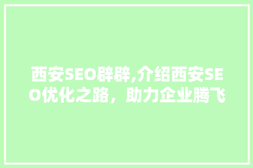 西安SEO辟辟,介绍西安SEO优化之路，助力企业腾飞