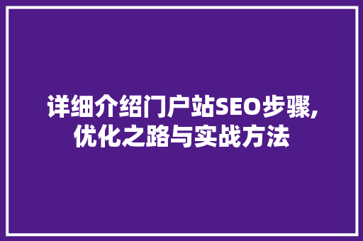 详细介绍门户站SEO步骤,优化之路与实战方法